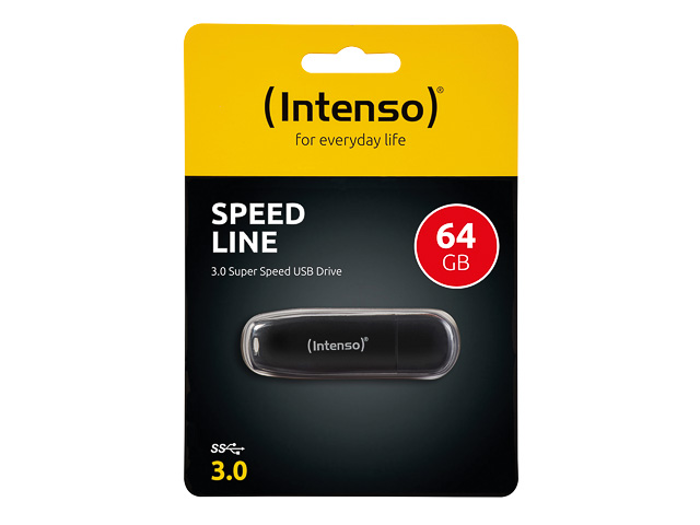 INTENSO SPEED LINE USB STICK 64GB 3533490 70MB/s USB 3.0 schwarz 1