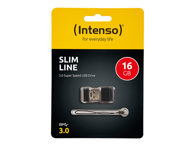 INTENSO SLIM LINE USB STICK 16GB 3532470 35MB/s USB 3.0 schwarz 1