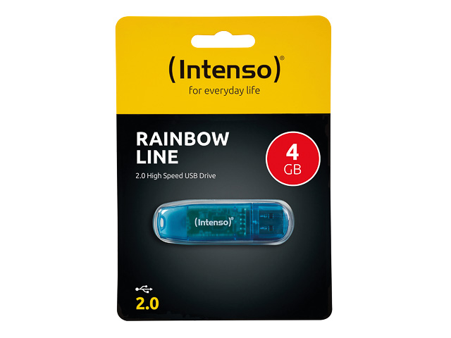 INTENSO RAINBOW LINE USB STICK 4GB 3502450 28MB/s USB 2.0 blau 1