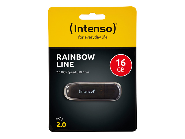 INTENSO RAINBOW LINE USB DRIVE 16GB 3502470 28MB/s USB 2.0 black 1
