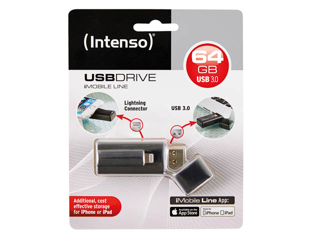 INTENSO IMOBILE LINE USB STICK 64GB 3535490 35MB/s USB 3.0 schwarz 1