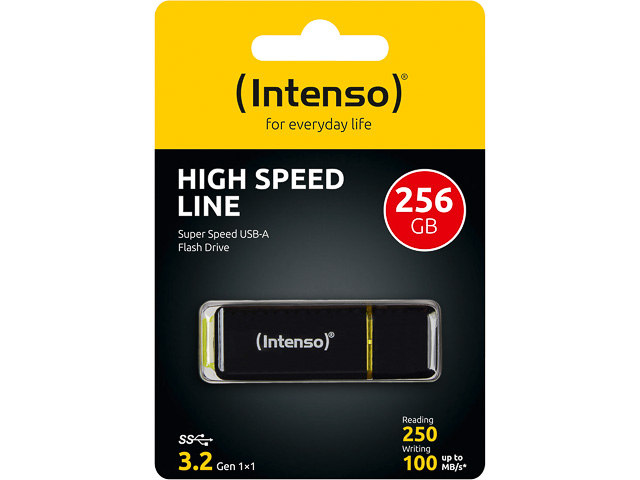 INTENSO HIGH SPEED LINE USB STICK 256GB 3537492 100MB/s USB 3.1 schwarz 1