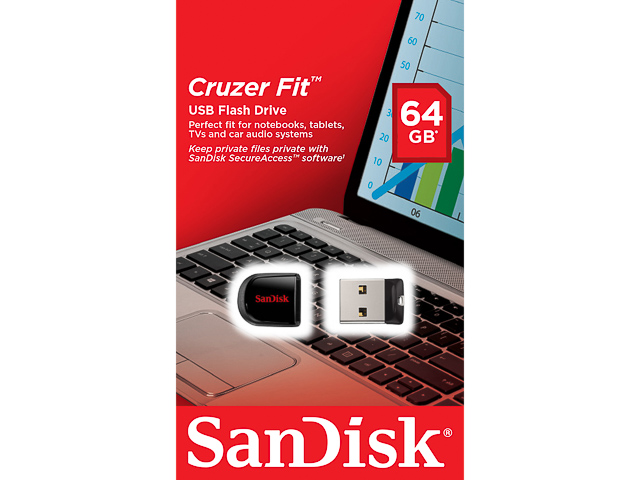 SANDISK CRUZER BLADE USB DRIVE 64GB SDCZ50-064G-B35 USB 2.0 black-red 1