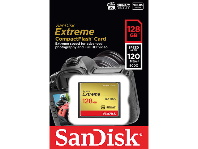 SANDISK CF EXTREME CARD 128GB SDCFXSB-128G-G46 120MB/s class 10 1