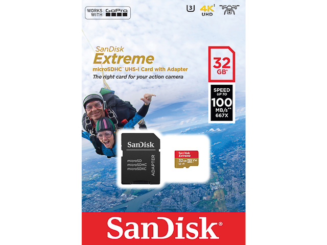 SANDISK MICRO SDHC KARTE UHS-I U3 32GB SDSQXAF-032G-GN6AA Klasse 10 + Adapter 1
