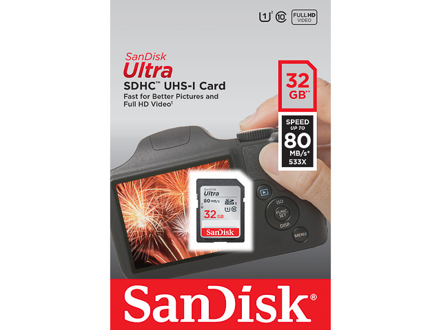 SANDISK ULTRA SDHC KARTE UHS-I U3 32GB SDSDUN4-032G-GN6IN 120MB/s Klasse 10 1
