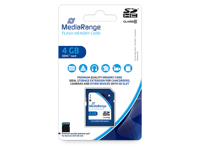 MEDIARANGE SDHC CARD 4GB MR961 class 10 1