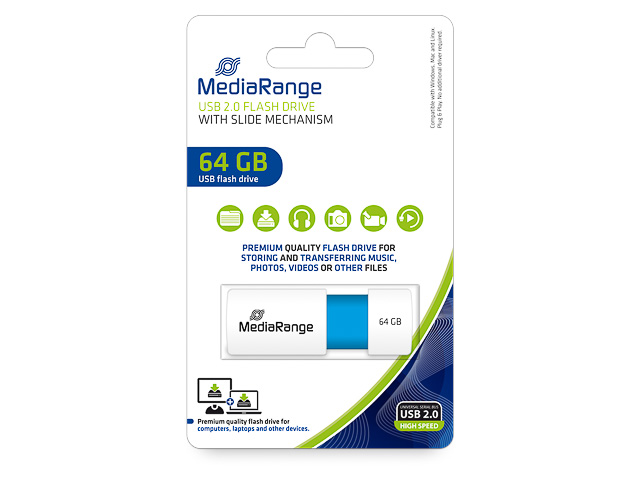 MEDIARANGE USB STICK 64GB MR974 16MB/s USB 2.0 light blue 1