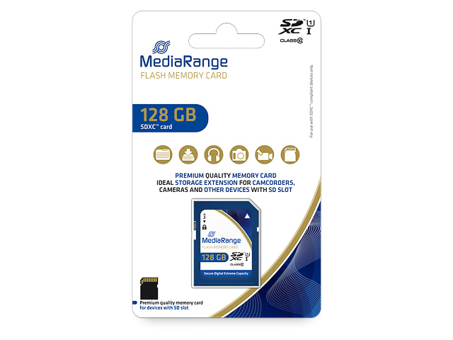 MEDIARANGE SDHC CARD 128GB MR969 class 10 1