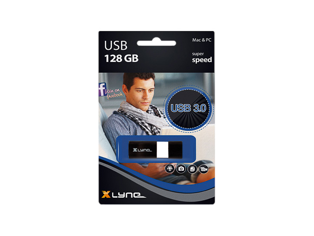XLYNE KEY WAVE USB STICK 128GB 7912800 USB 3.0 black 1