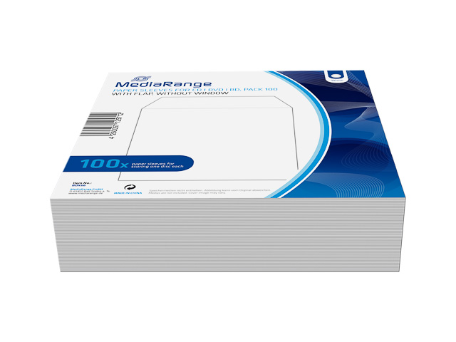 MEDIARANDE CD PAPER SLEEVES 1DISC (100) BOX66 empty cases white 1