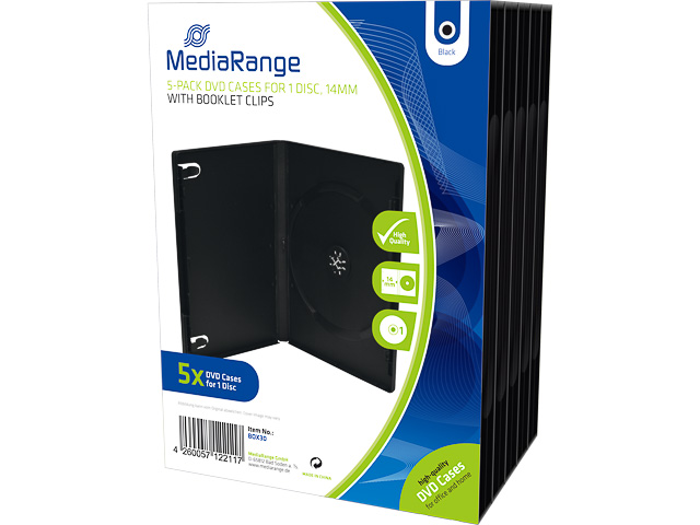 MEDIARANGE DVD CASE 1DISC (5) R BOX30 empty cases black 1