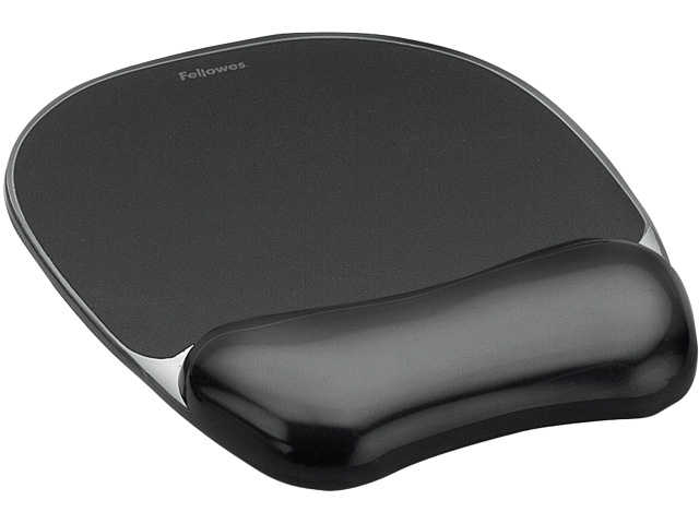 9112101 FELLOWES Crystal wrist rest with mousepad gel black 1