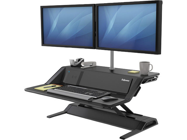 8081001 FELLOWES Lotus DX sit-stand work station 14kg dual black 1