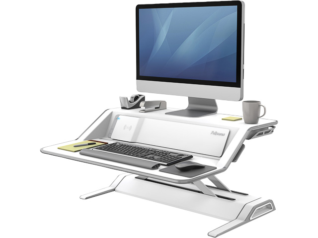 8081101 FELLOWES Lotus DX sit-stand work station 14kg single white 1