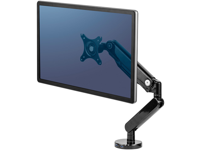 8043301 FELLOWES Platinum monitor arm 8kg single 24" 610mm black 1