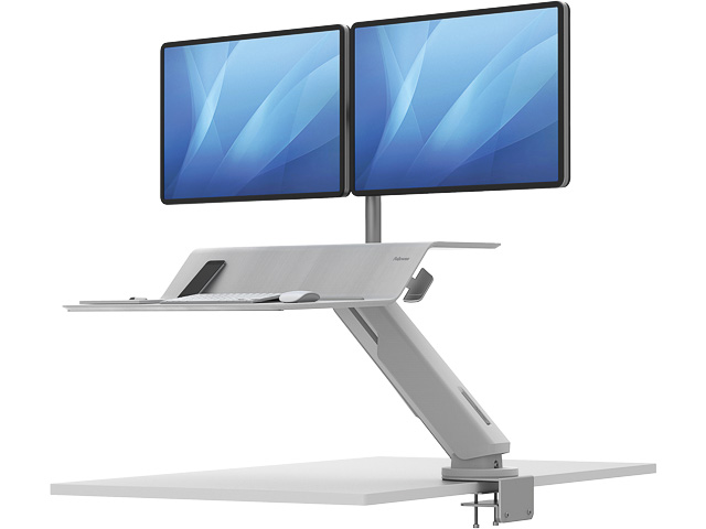 8081801 FELLOWES Lotus RT sit-stand work station dual white 1