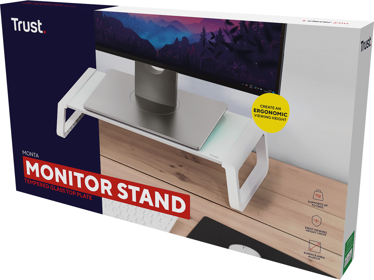 25351 TRUST Monta monitor stand 10kg white 1