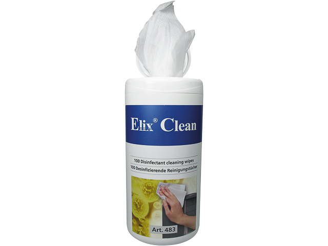 483100 ELIX CLEAN CLEANING WIPES (100) desinfectant in dispenser 130x150mm 1