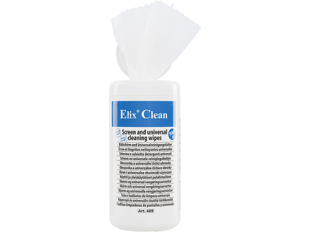 489100 ELIX CLEAN cleaning wipe (100) 100piece monitor surfaces 1