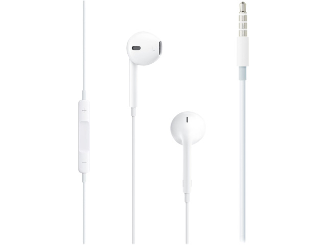 APPLE EARPODS WHITE 3.5mm JACK PLUG MNHF2ZM/A wired micro remote control 1
