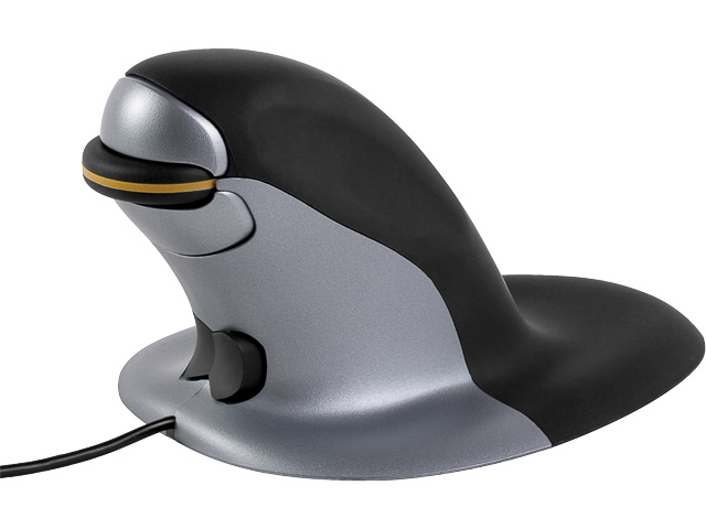 9894601 FELLOWES Penguin mouse medium with cable vertical black 1
