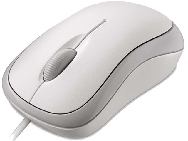 MICROSOFT BASIC OPTICAL USB MOUSE WHITE P58-0058 3buttons wired ambidextrous 1