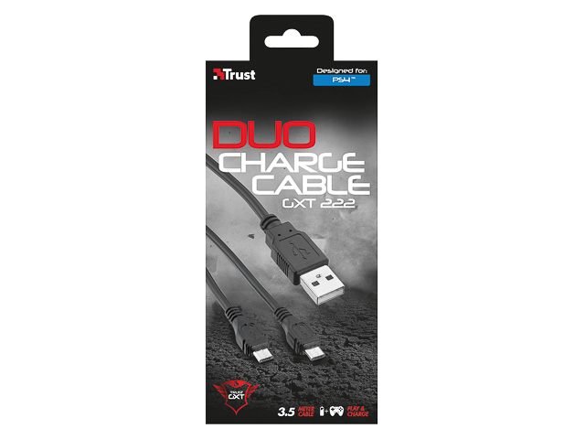 TRUST GXT222 DUO CHARGE CABLE 20165 fuer PS4 1