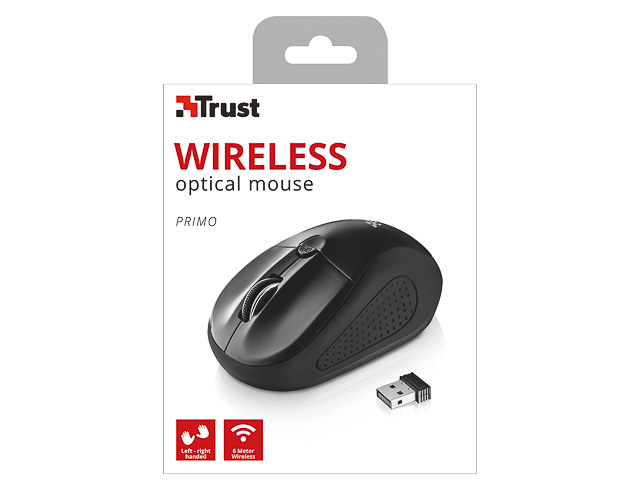 TRUST PRIMO OPTICAL MOUSE BLACK 20322 wireless ambidextrous RFID-Chip 1