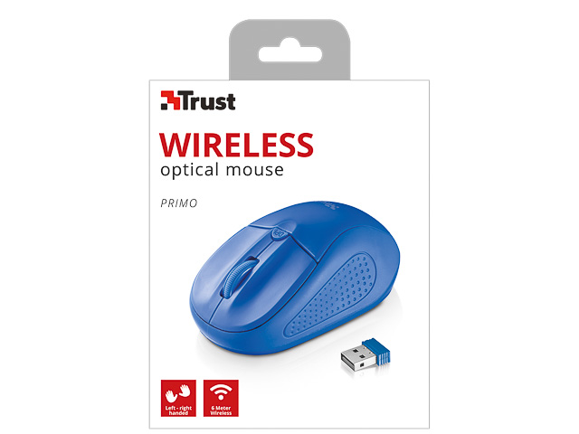 TRUST PRIMO OPTICAL MOUSE BLUE 20786 wireless ambidextrous RFID-Chip 1