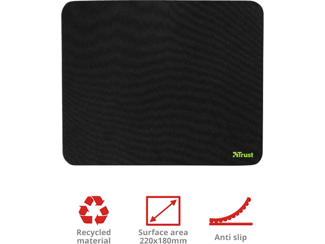 21051 TRUST eco-friendly mouse pad black  1