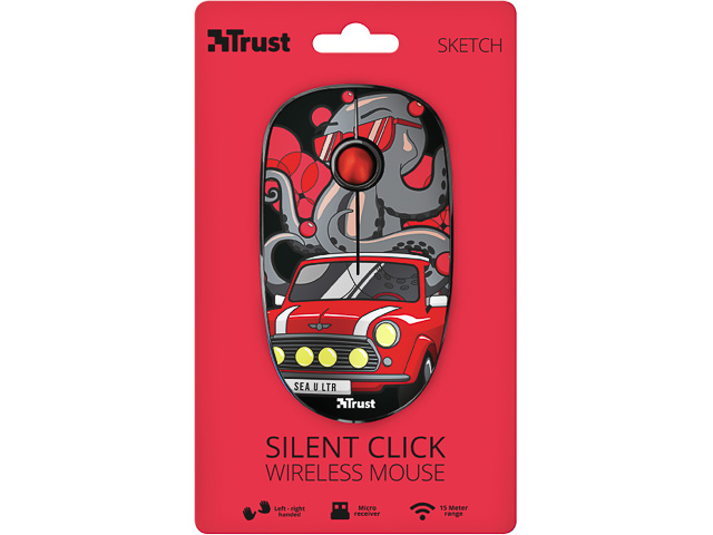 TRUST SKETCH SILENT MOUSE WIRELESS 23336 3button red 1