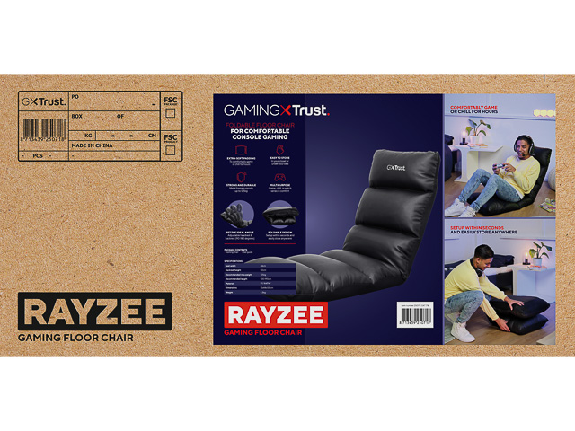 TRUST GXT718 RAYZEE GAMING FLOOR CHAIR 25071 foldable/PU-leather/black 1