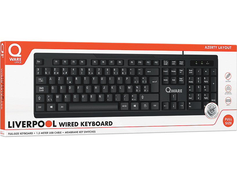 QWARE OFFICE LIVERPOOL KEYBOARD AZERTY QW PCK-018BL wired black 1