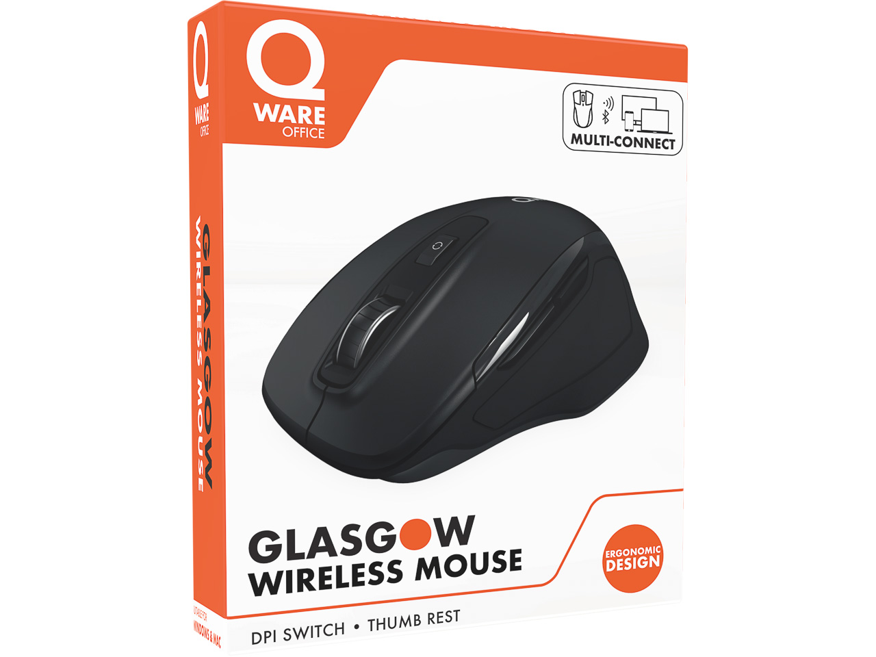 QWARE OFFICE GLASCOW MOUSE BLACK QW PCM-220 6buttons USB wireless 1