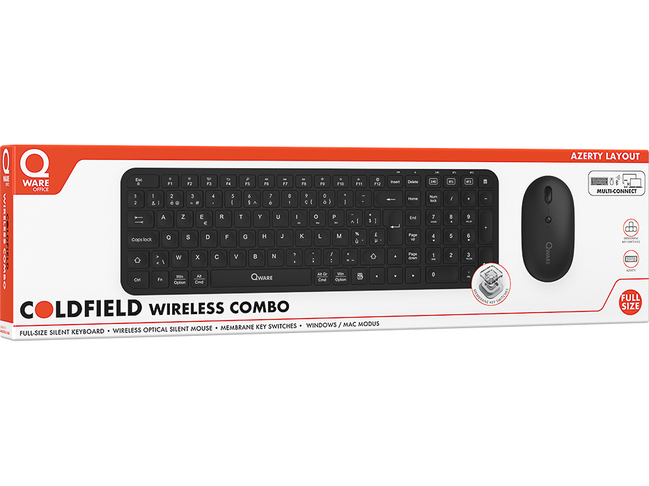 QWARE OFFICE COLDFIELD COMBO AZERTY QW PCB-328BL mouse+keyboard BT wireless 1
