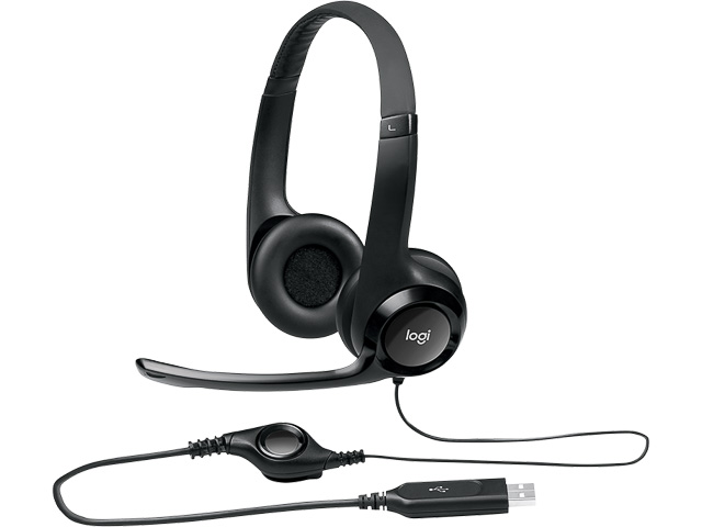 LOGITECH H390 STEREO USB-A HEADSET 981-000406 wired black on-ear 1