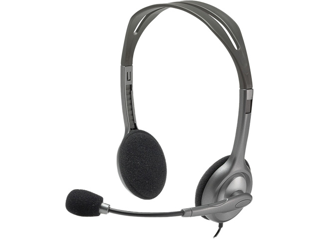 LOGITECH H111 STEREO HEADSET 3.5mm 981-000593 wired black on-ear 1