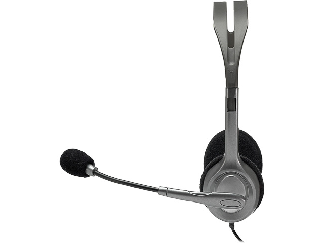 LOGITECH H110 STEREO HEADSET 3.5mm 981-000271 Kabel schwarz-silber On-Ear 1