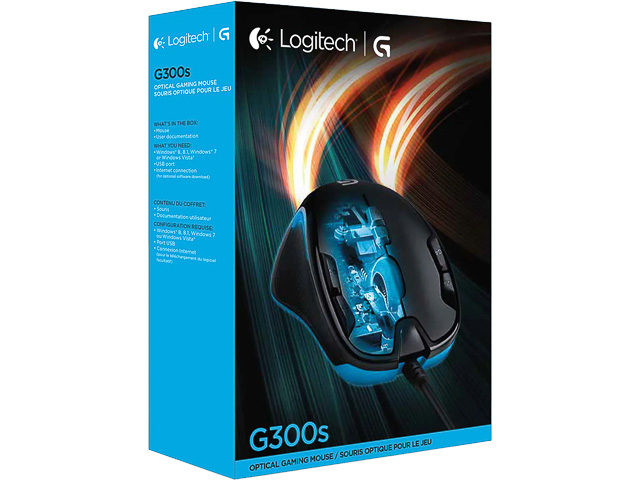 LOGITECH G300S GAMING MOUSE BLACK-BLUE 910-004345 9buttons wired ambidextrous 1