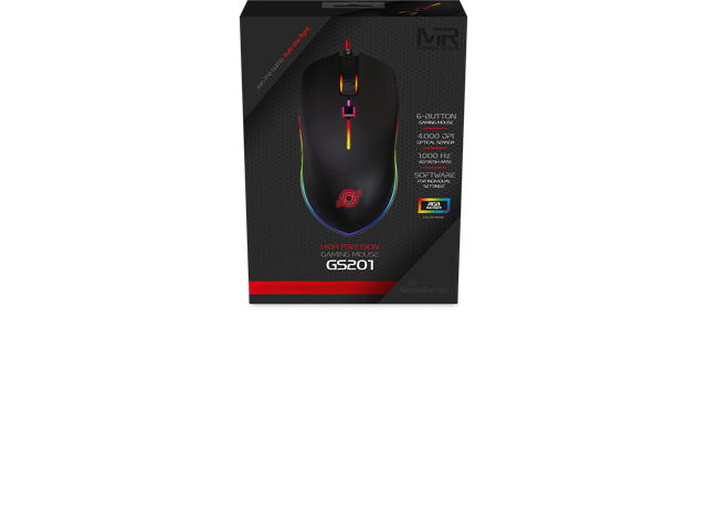 MEDIARANGE GAMING MOUSE WITH CABLE MRGS201 6buttons USB2.0 black 1