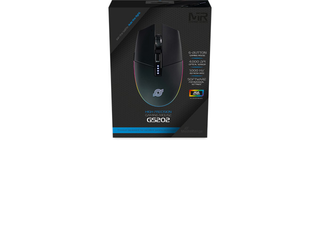 MEDIARANGE GAMING MOUSE WITH CABLE MRGS202 6buttons USB2.0 black 1