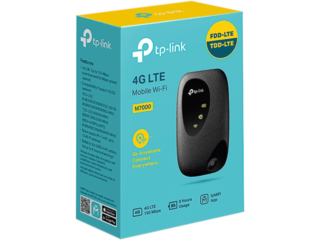 TP-LINK M7000 MOBILER 4G/LTE WLAN ROUTER WiFi4 150Mbps/50Mbps LTE + Akku 1