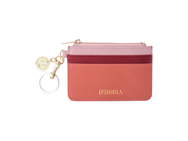 17116 IPHORIA CARD HOLDER + KEY CHAIN berry red 1