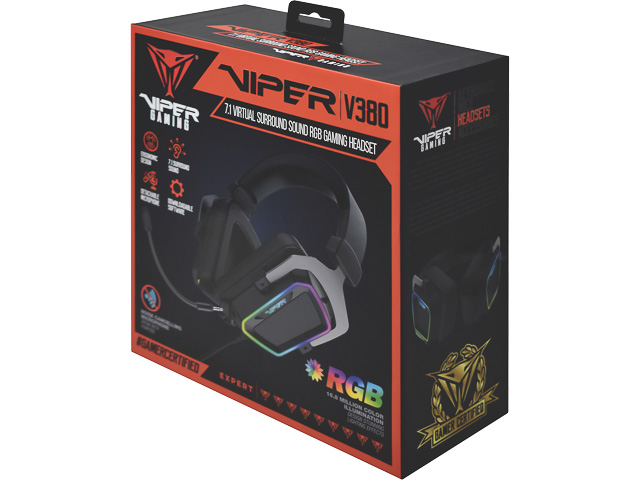 VIPER V380 7.1 SURROUND GAMING HEADSET PV3807UMXEK wired black over-ear 1