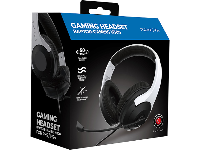 RAPTOR H300 GAMING STEREO HEADSET RG-H300-W Kabel weiss Over-Ear 1