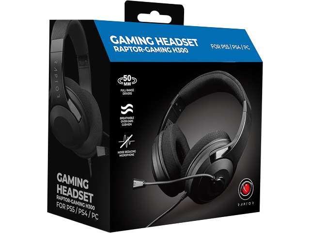 RAPTOR H300 GAMING STEREO HEADSET RG-H300-B wired black over-ear 1
