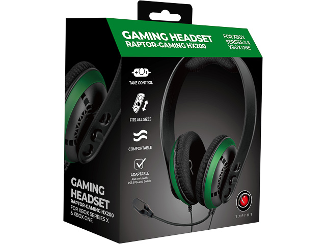 RAPTOR HX200 GAMING STEREO HEADSET RG-HX200-B wired black over-ear 1