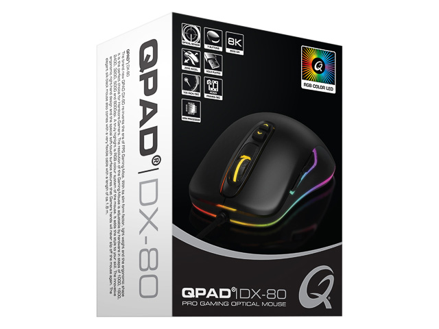 QPAD DX80 PRO GAMING OPTICAL MOUSE 9J.Q3Y88.M02 7buttons/wiredl/right 1