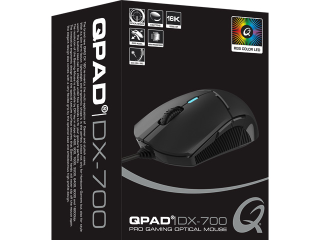 QPAD DX700 PRO GAMING OPTISCHE MAUS 9J.Q4E88.001 8Tasten/Kabel/beidhaendig 1